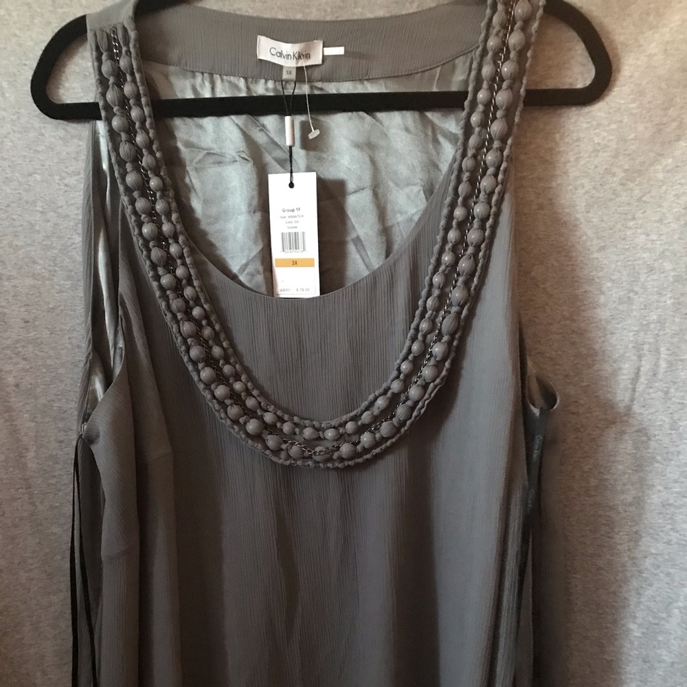 Calvin Klein Sleeveless A-Line Tank 3X Orig $79.00